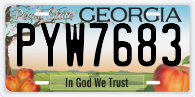 GA license plate PYW7683
