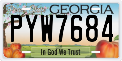 GA license plate PYW7684