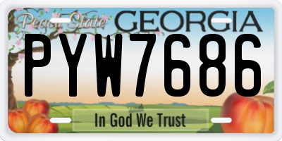 GA license plate PYW7686