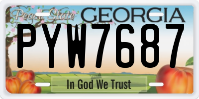 GA license plate PYW7687