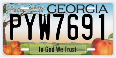 GA license plate PYW7691
