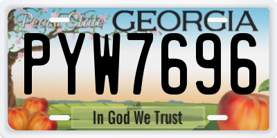 GA license plate PYW7696