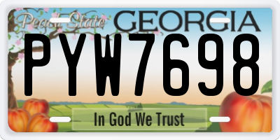 GA license plate PYW7698