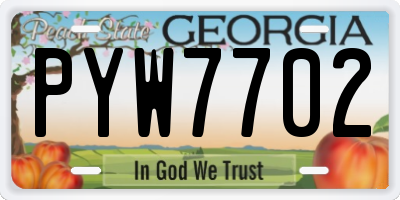 GA license plate PYW7702