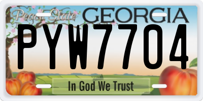GA license plate PYW7704