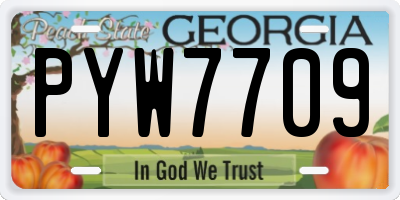 GA license plate PYW7709
