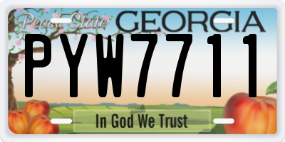 GA license plate PYW7711