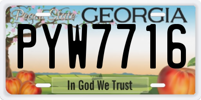 GA license plate PYW7716