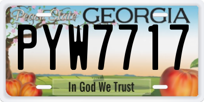 GA license plate PYW7717
