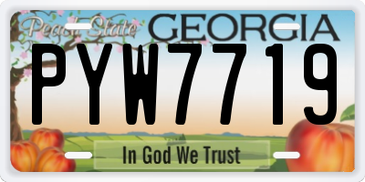 GA license plate PYW7719