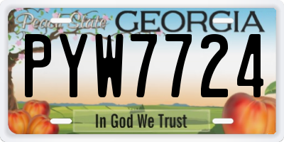 GA license plate PYW7724