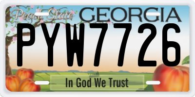 GA license plate PYW7726