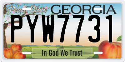 GA license plate PYW7731