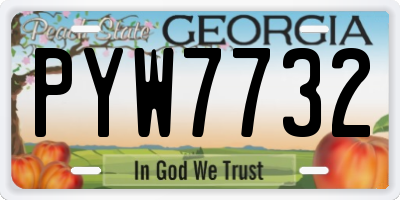 GA license plate PYW7732