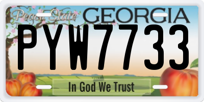GA license plate PYW7733