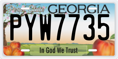 GA license plate PYW7735
