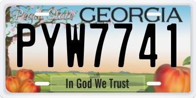GA license plate PYW7741