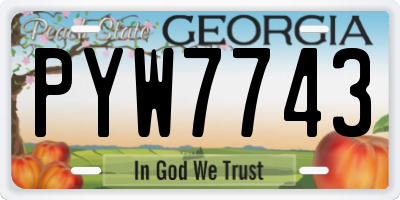GA license plate PYW7743