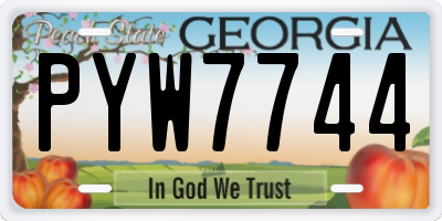 GA license plate PYW7744