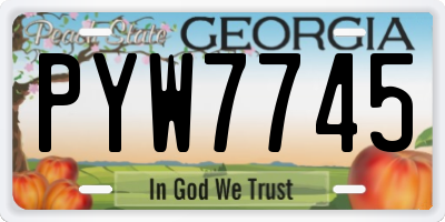 GA license plate PYW7745