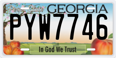 GA license plate PYW7746
