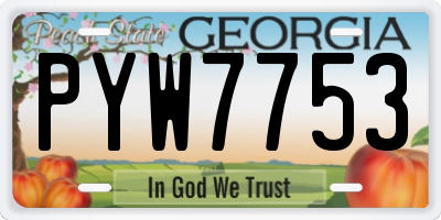 GA license plate PYW7753