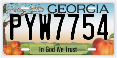 GA license plate PYW7754