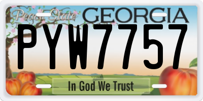GA license plate PYW7757