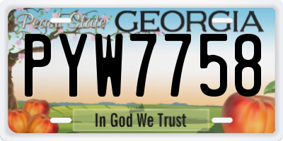 GA license plate PYW7758