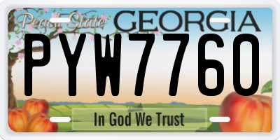 GA license plate PYW7760