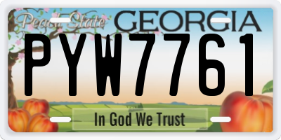 GA license plate PYW7761