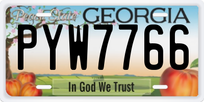 GA license plate PYW7766
