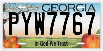 GA license plate PYW7767