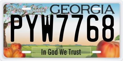 GA license plate PYW7768