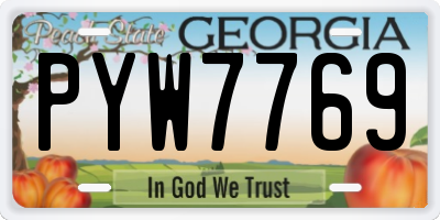 GA license plate PYW7769