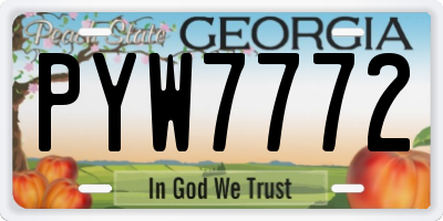 GA license plate PYW7772