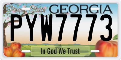 GA license plate PYW7773