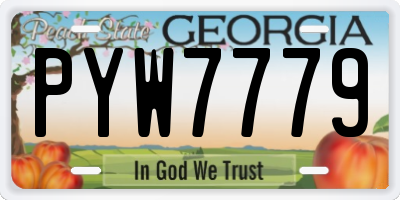 GA license plate PYW7779
