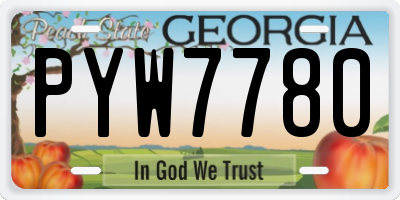GA license plate PYW7780