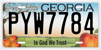 GA license plate PYW7784