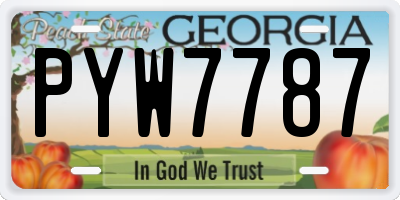 GA license plate PYW7787
