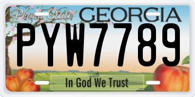 GA license plate PYW7789