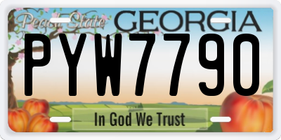 GA license plate PYW7790