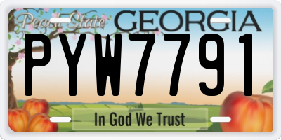 GA license plate PYW7791