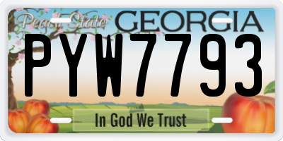 GA license plate PYW7793