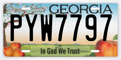 GA license plate PYW7797