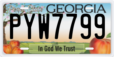 GA license plate PYW7799