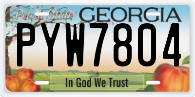 GA license plate PYW7804