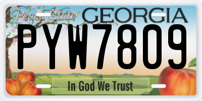 GA license plate PYW7809