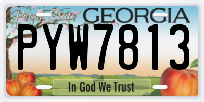 GA license plate PYW7813